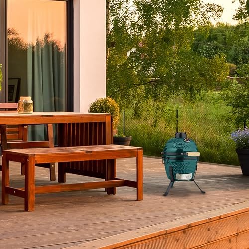 Czarny ceramiczny grill Kamado 26 cm z termometrem