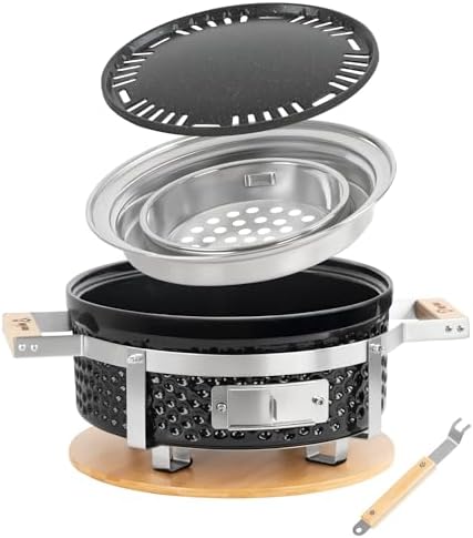 Japoński grill stołowy Hibachi 29,5 cm z bambusem