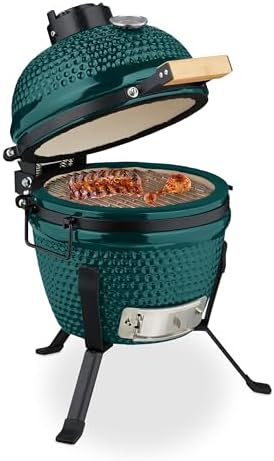 Czarny ceramiczny grill Kamado 26 cm z termometrem