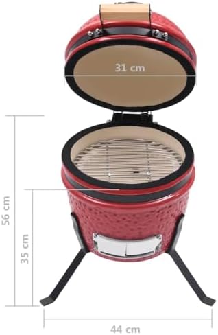 Czerwony grill ceramiczny Kamado 56 cm 2w1