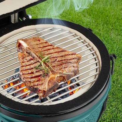 Czarny ceramiczny grill Kamado 26 cm z termometrem