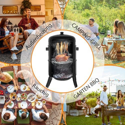 Wędzarnia 3w1 z pokrywą i termometrem 44,5 cm