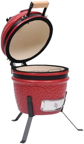 Czerwony grill ceramiczny Kamado 56 cm 2w1